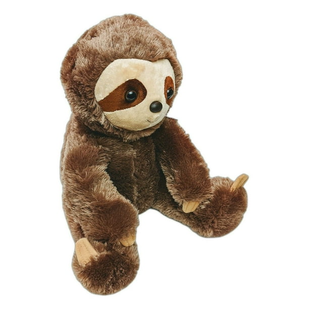 HugFun Sloth Plush 16"  Stuffed Animal Toy 3 Toed Sloth Brown Grey Realistic
